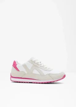 bonprix Sneaker^Sneaker mit Profilsohle weiß/beige/pinklady