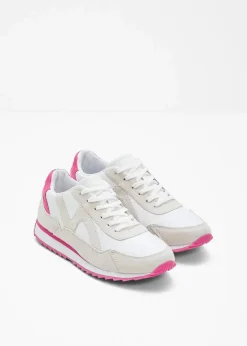 bonprix Sneaker^Sneaker mit Profilsohle weiß/beige/pinklady