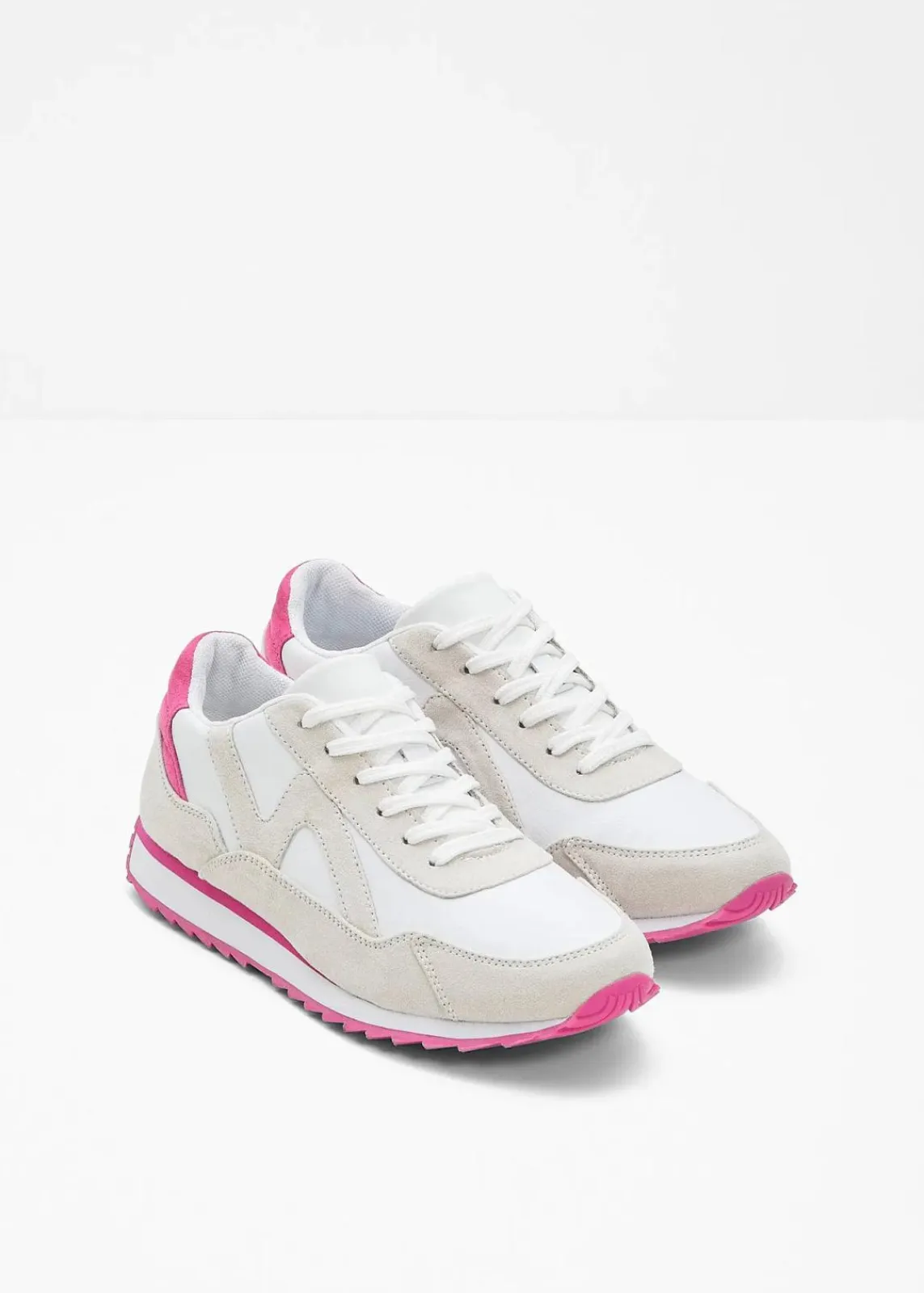 bonprix Sneaker^Sneaker mit Profilsohle weiß/beige/pinklady