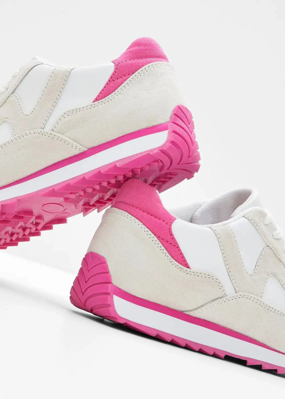 bonprix Sneaker^Sneaker mit Profilsohle weiß/beige/pinklady