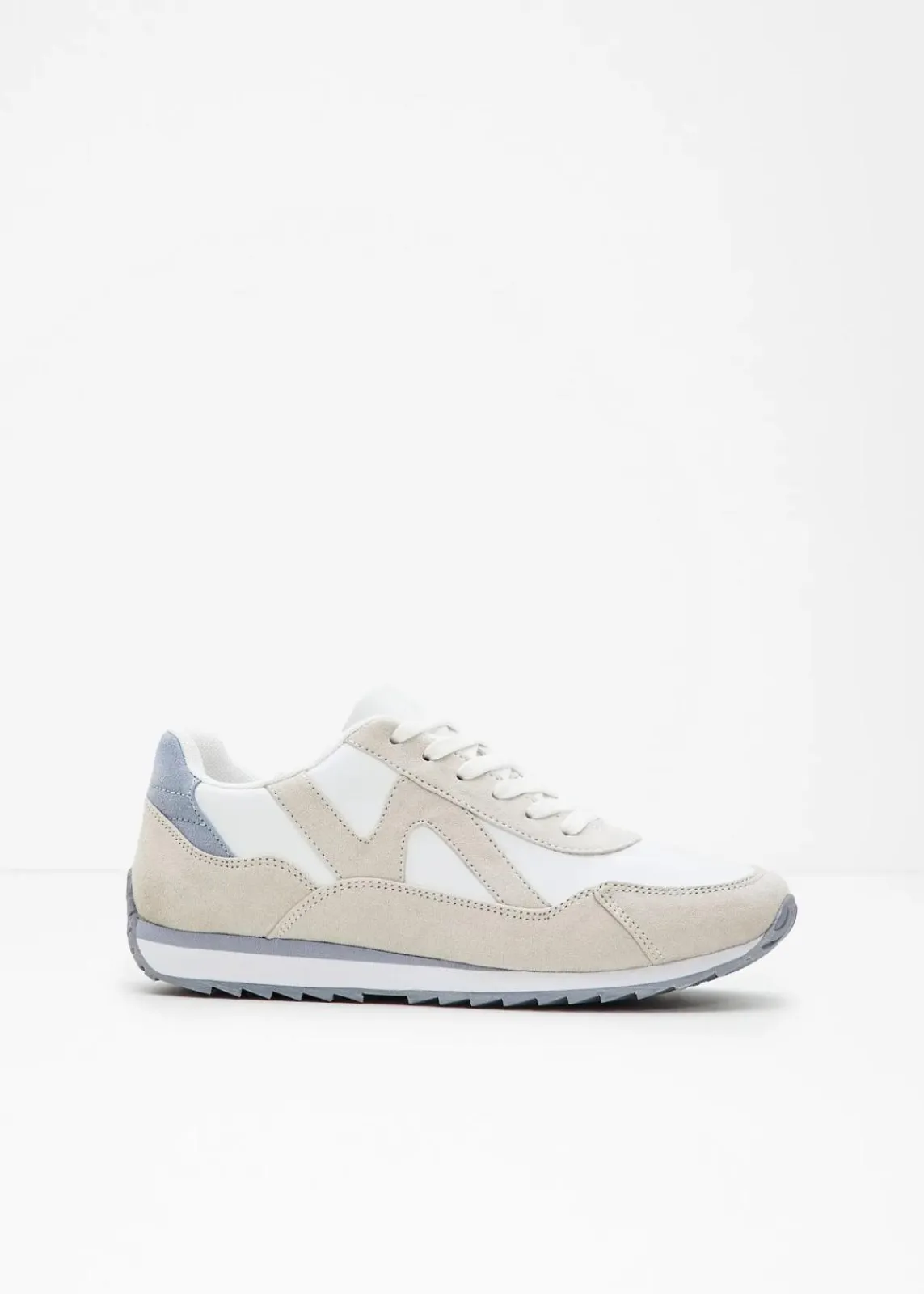 bonprix Sneaker^Sneaker mit Profilsohle weiß/beige/hellblau