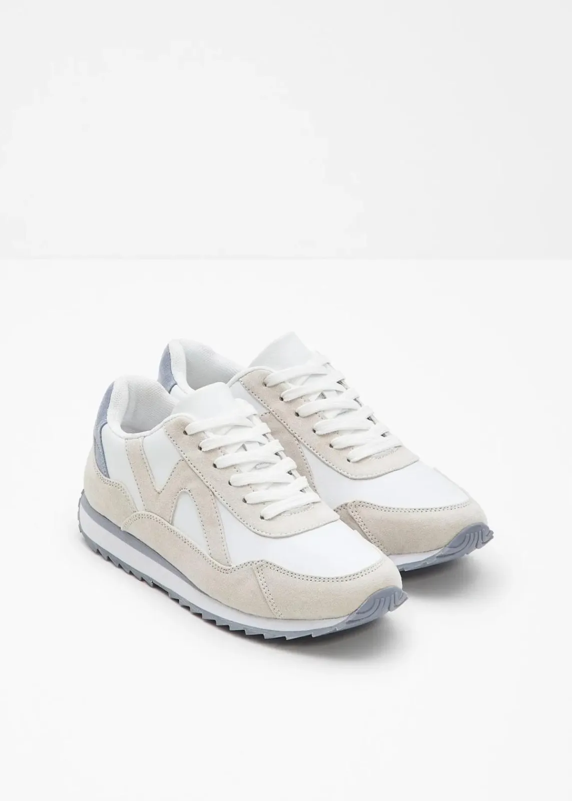 bonprix Sneaker^Sneaker mit Profilsohle weiß/beige/hellblau