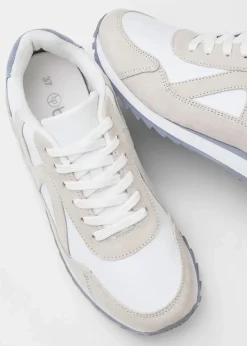 bonprix Sneaker^Sneaker mit Profilsohle weiß/beige/hellblau