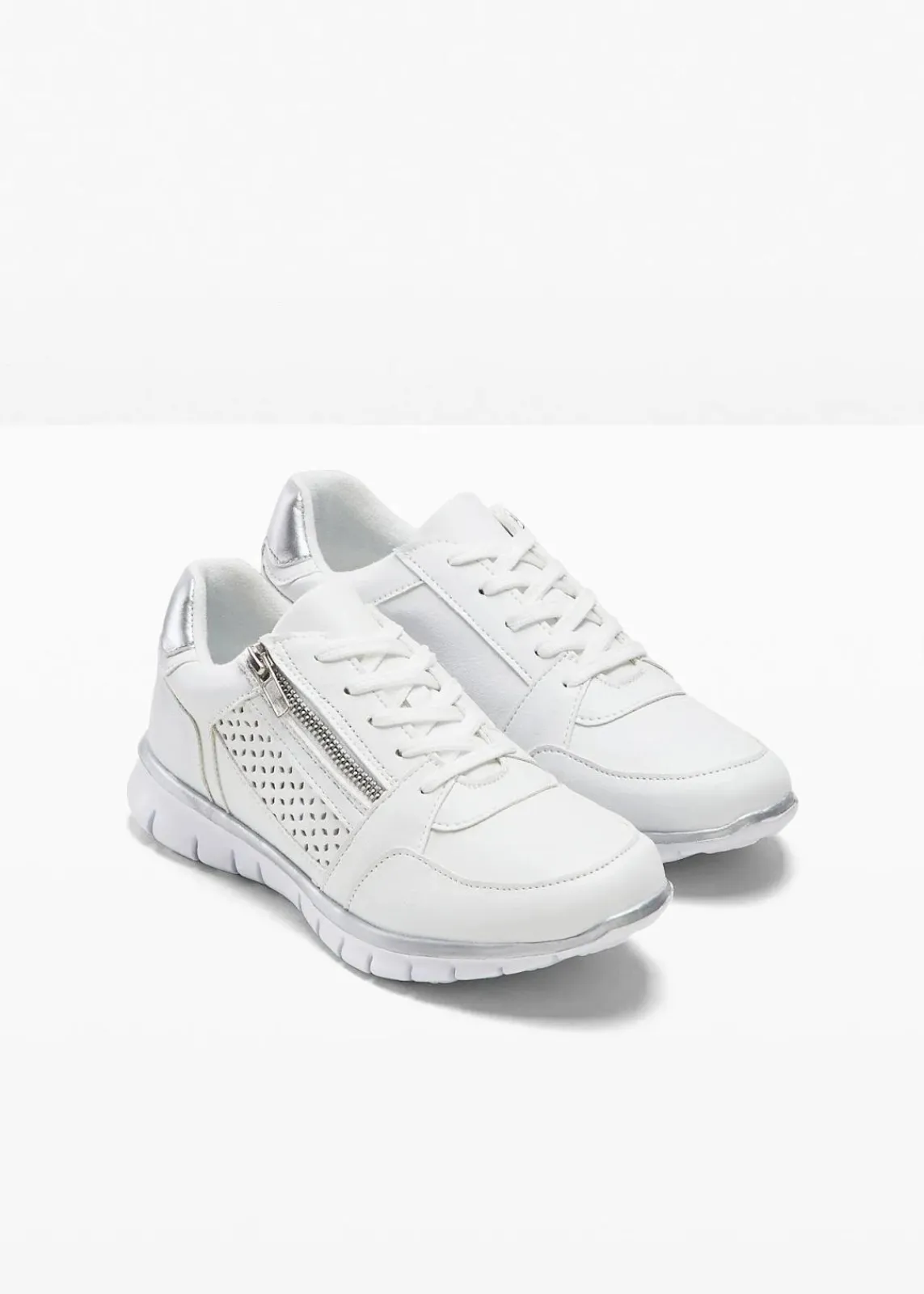 bonprix Sneaker|Schuhe & Accessoires In Spezialgrößen·Schuhe In Übergröße^Sneaker mit Reißverschluss weiss