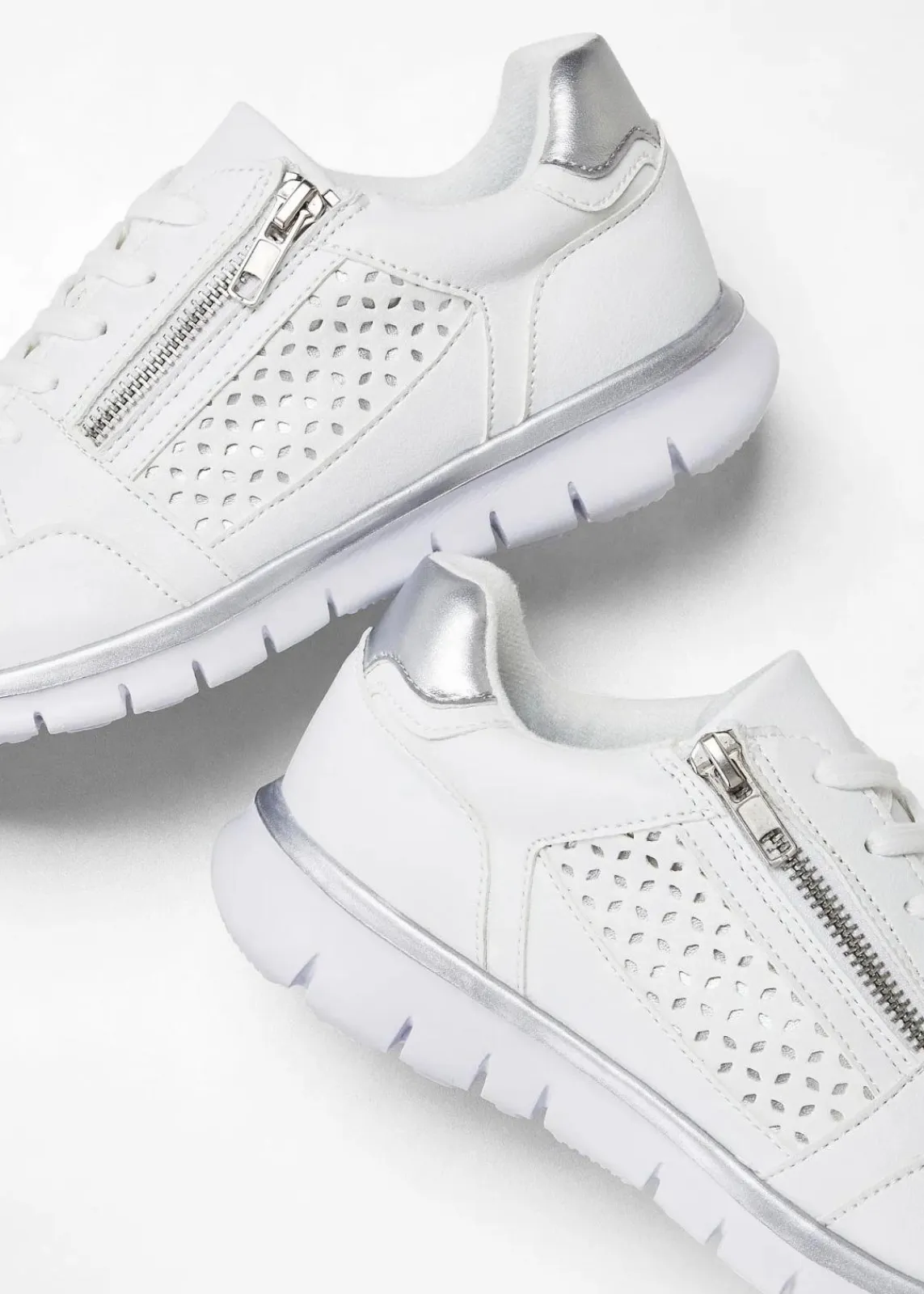 bonprix Sneaker|Schuhe & Accessoires In Spezialgrößen·Schuhe In Übergröße^Sneaker mit Reißverschluss weiss