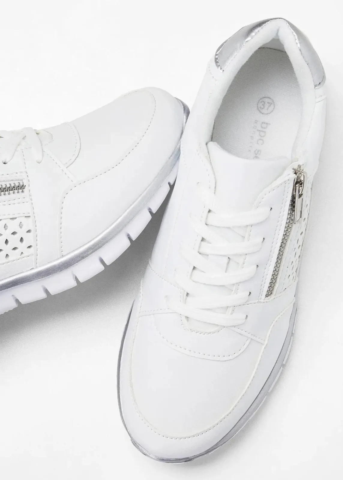 bonprix Sneaker|Schuhe & Accessoires In Spezialgrößen·Schuhe In Übergröße^Sneaker mit Reißverschluss weiss