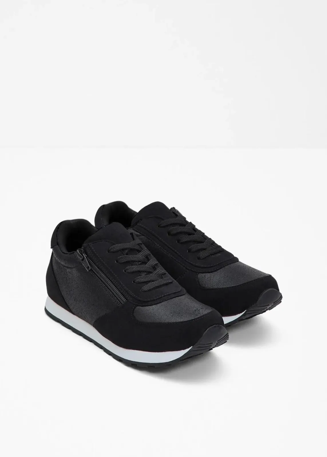 bonprix Sneaker|Schuhe & Accessoires In Spezialgrößen·Schuhe In Übergröße^Sneaker mit Reißverschluss schwarz