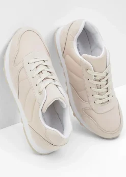 bonprix Sneaker^Sneaker mit Satin-Einsatz beige