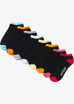 bonprix Mehrfachpacks|Jungen·Strümpfe^Sneaker Socken Wochentage (8er Pack) mit Bio-Baumwolle schwarz/bunt