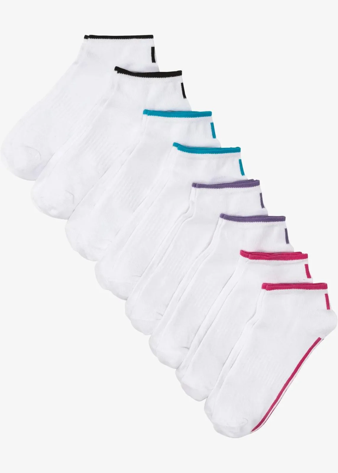 bonprix Nachhaltigere Materialien|Socken & Strumpfhosen^Sneakersocken (8er Pack) mit Bio-Baumwolle weiß/farbig