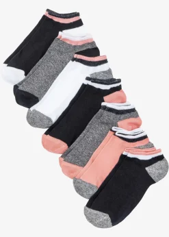 bonprix Mehrfachpacks|Jungen·Strümpfe^Sneakersocken mit Bio-Baumwolle (7er Pack) schwarz/weiß/hellgrau meliert