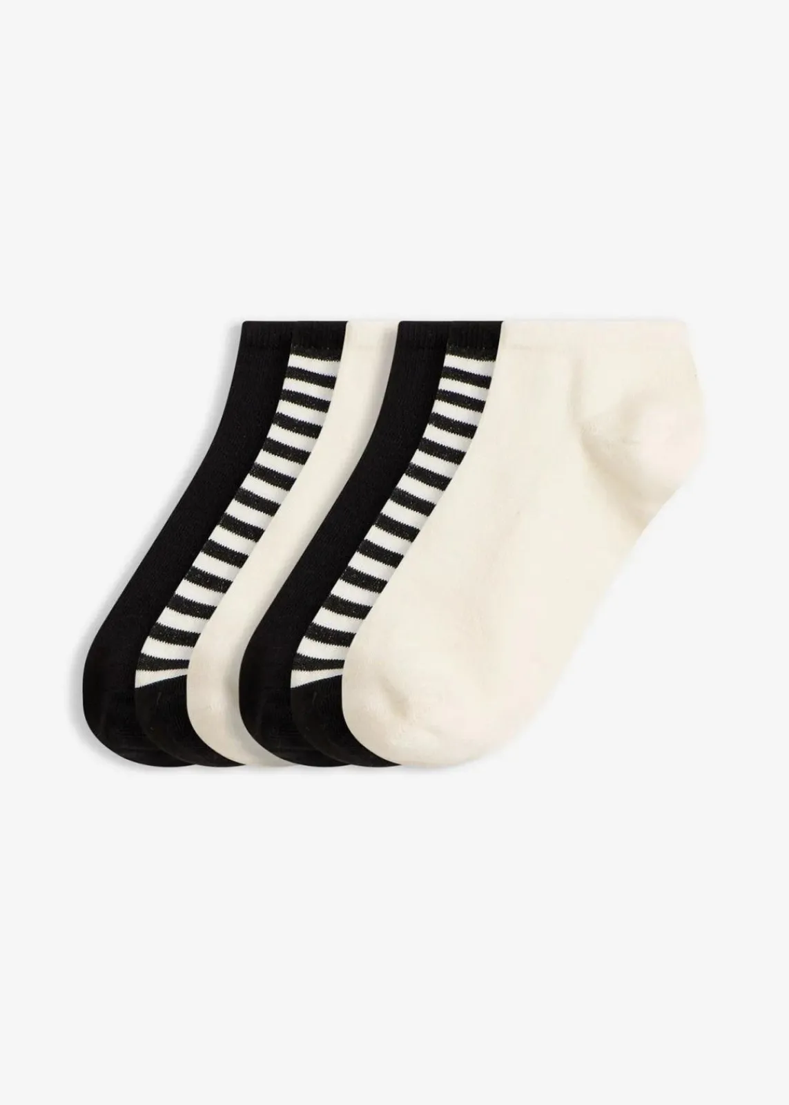bonprix Socken & Strumpfhosen|Nachhaltigere Materialien^Sneakersocken mit Bio-Baumwolle (6er Pack) schwarz + wollweiß + schwarz/wollweiß