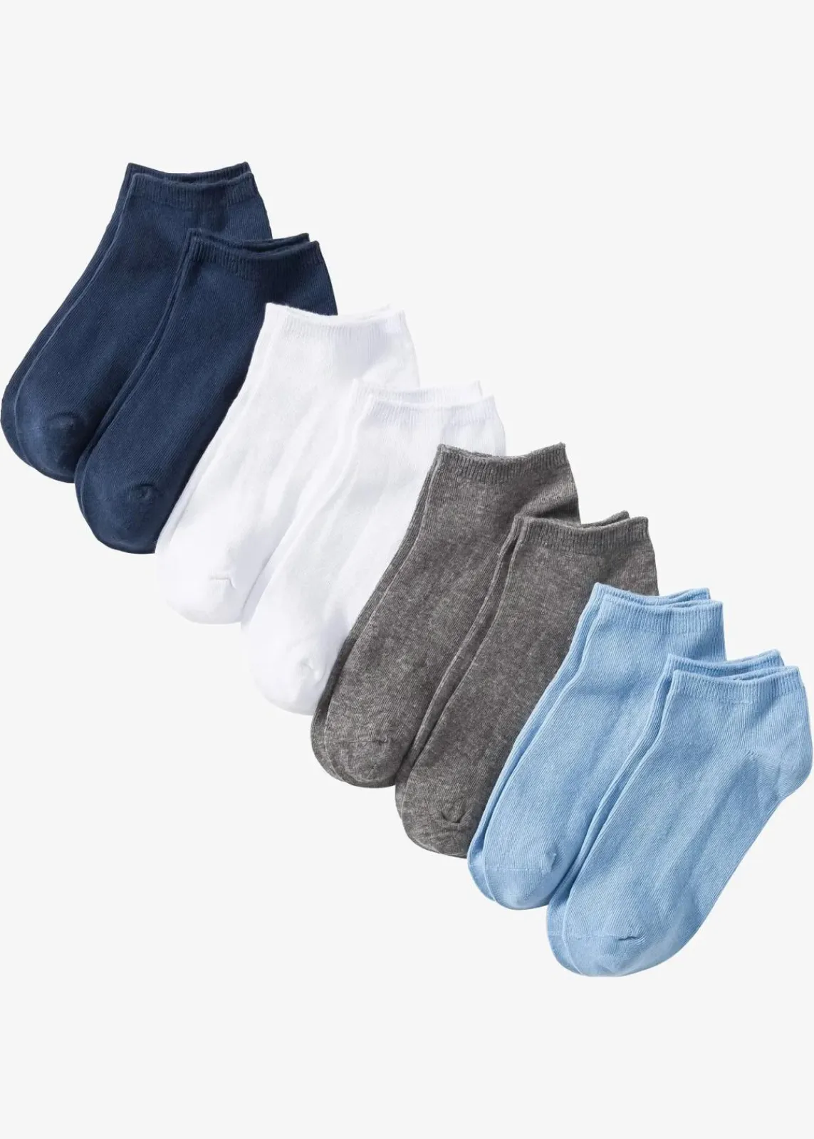 bonprix Nachhaltigere Materialien|Socken & Strumpfhosen^Sneakersocken mit Bio-Baumwolle (8er Pack) weiß/blau/grau meliert