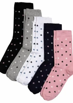 bonprix Mehrfachpacks|Mädchen·Strümpfe^Socken mit Bio-Baumwolle (5er Pack) grau meliert / aschrosa / schwarz