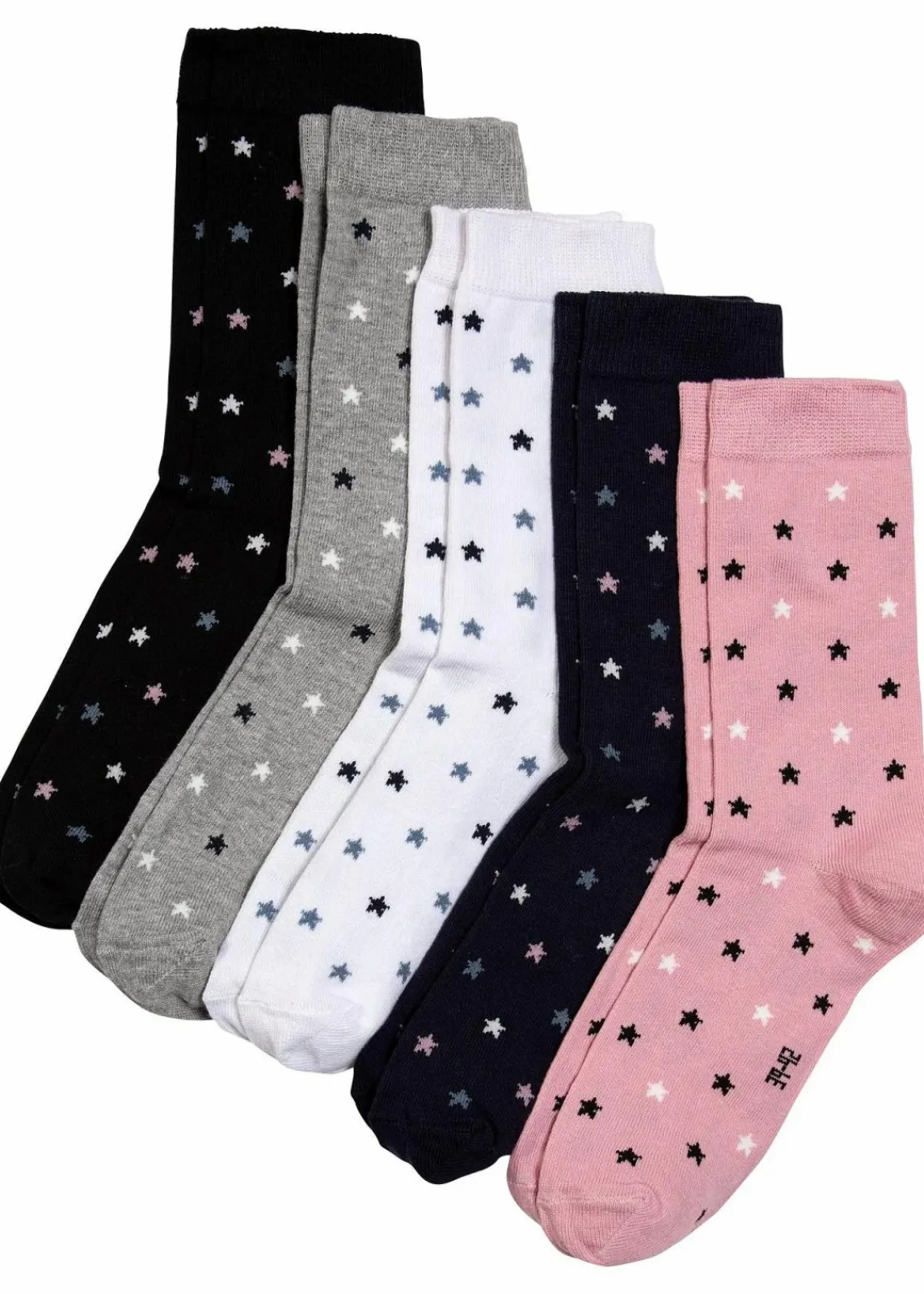 bonprix Mehrfachpacks|Mädchen·Strümpfe^Socken mit Bio-Baumwolle (5er Pack) grau meliert / aschrosa / schwarz