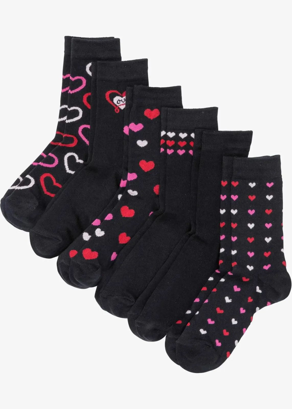 bonprix Mehrfachpacks|Mädchen·Strümpfe^Socken mit Bio-Baumwolle (6er Pack) schwarz gemustert