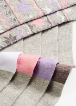 bonprix Mehrfachpacks|Jungen·Strümpfe^Socken mit Bio-Baumwolle (6er Pack) hellgrau meliert + hellgrau meliert gemustert