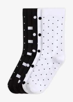 bonprix Socken & Strumpfhosen|Nachhaltigere Materialien^Socken mit Bio-Baumwolle (5er Pack) schwarz + weiß
