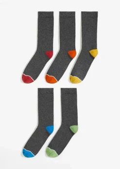bonprix Mehrfachpacks|Jungen·Strümpfe^Socken mit Bio-Baumwolle (5er Pack) anthrazit meliert