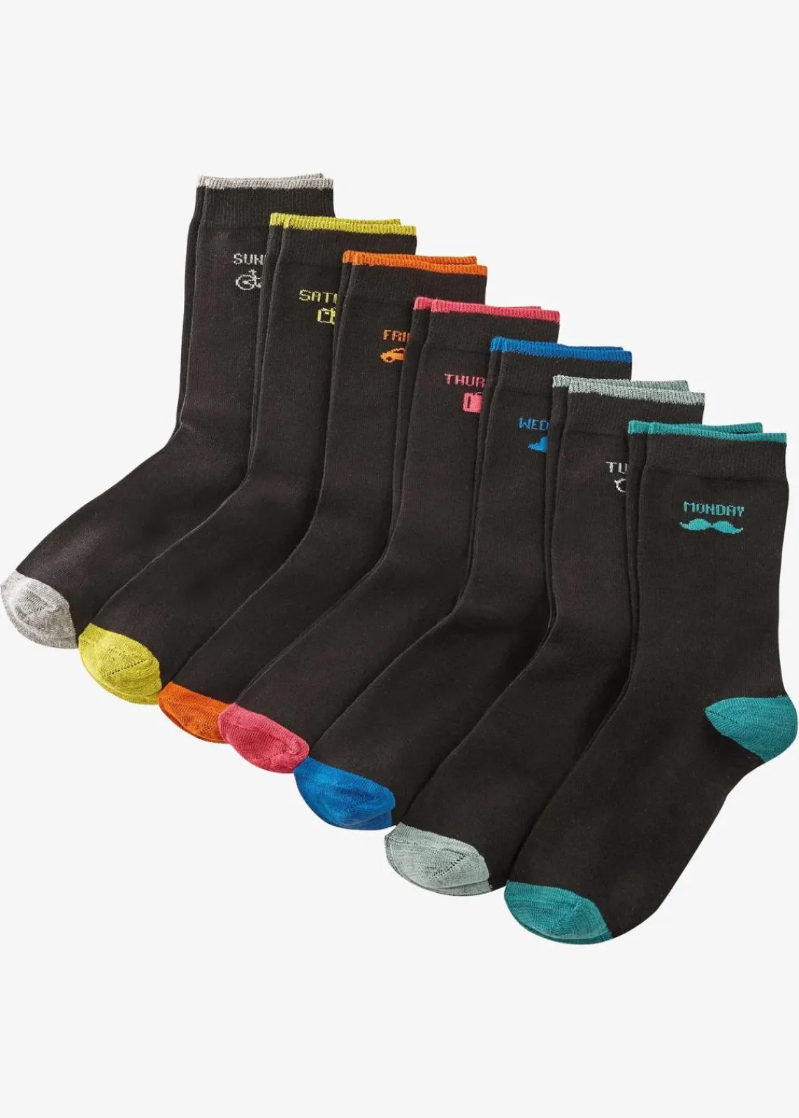 bonprix Socken|Socken^Socken mit Bio-Baumwolle (7er Pack) schwarz gemustert