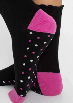 bonprix Nachhaltigere Materialien|Socken & Strumpfhosen^Socken mit Bio-Baumwolle (5er Pack) schwarz/bunt gepunktet
