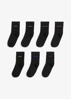bonprix Socken|Socken^Socken mit Bio-Baumwolle (7er Pack) schwarz gemustert