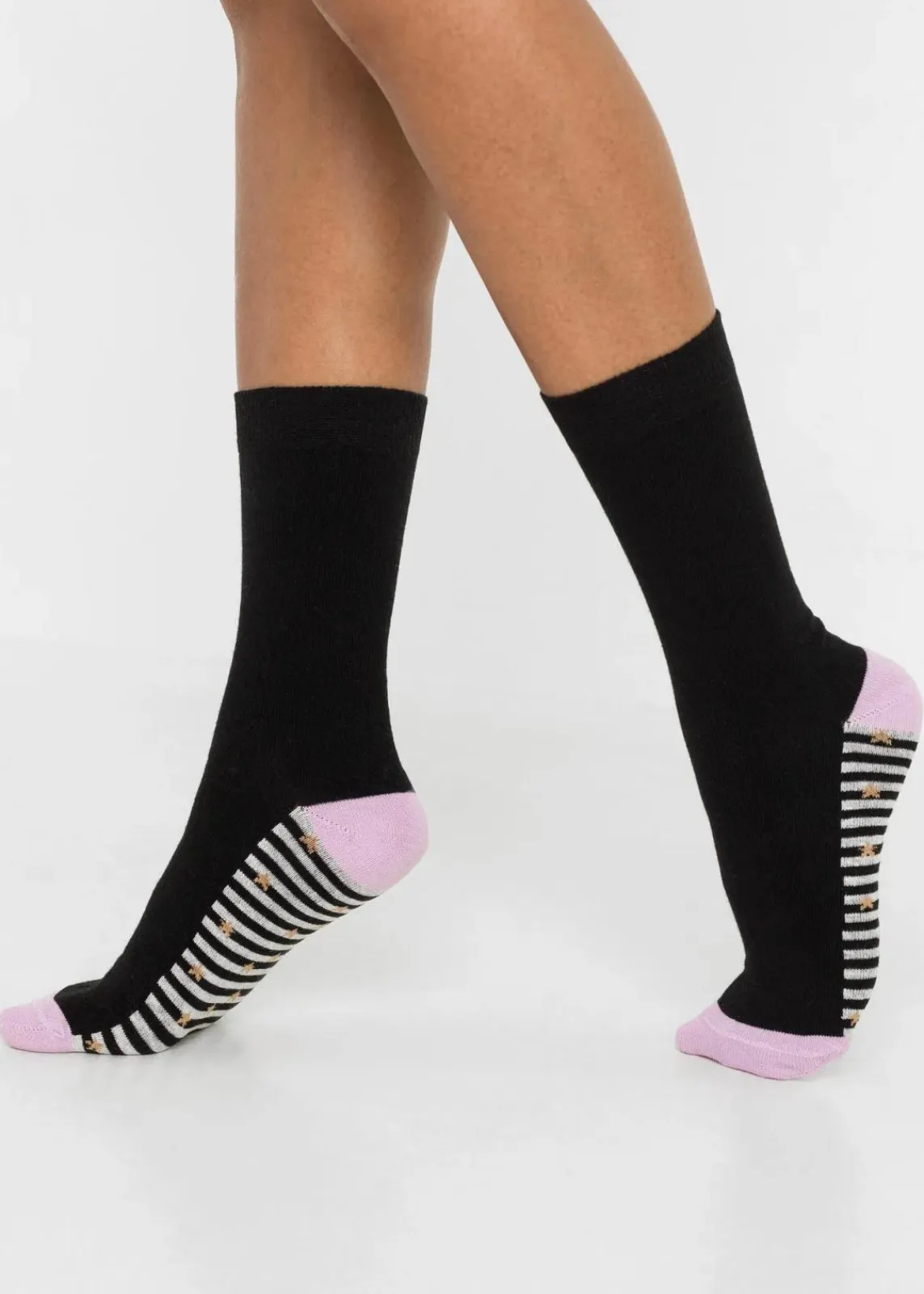 bonprix Nachhaltigere Materialien|Socken & Strumpfhosen^Socken mit druckfreiem Bündchen mit Bio-Baumwolle (5er Pack) schwarz gemustert