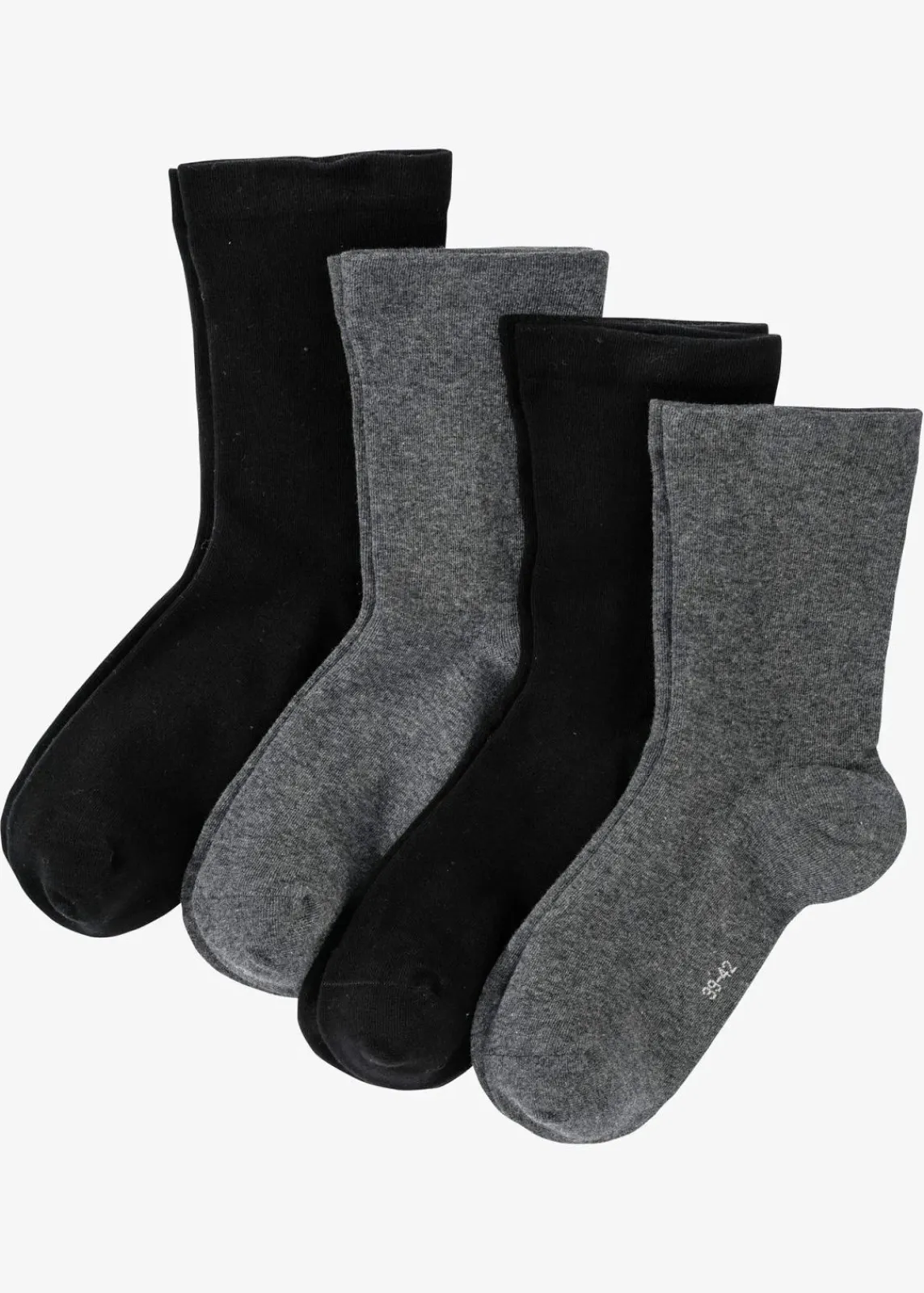 bonprix Socken|Socken^Socken mit druckfreiem Bund (4er Pack) schwarz/anthrazit meliert