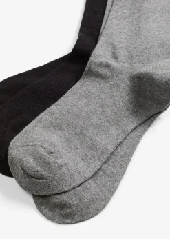 bonprix Nachhaltigere Materialien|Homewear^Socken mit Merino-Bio-Baumwoll-Mischung (2er Pack) hellgrau meliert + schwarz