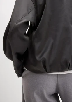 bonprix Jacken & Mäntel|Bekleidung·Hosen^Softblouson aus glänzendem Viskose-Mix anthrazit