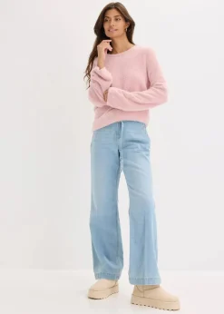 bonprix Bekleidung·Umstandsmode|Pullover & Strickjacken^Softer Pullover mit weiten Ärmeln aschrosa meliert