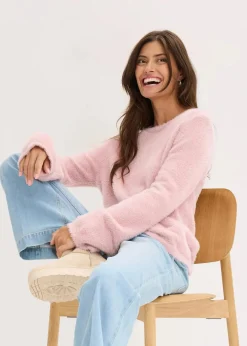 bonprix Bekleidung·Umstandsmode|Pullover & Strickjacken^Softer Pullover mit weiten Ärmeln aschrosa meliert
