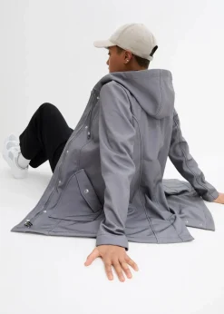 bonprix Bekleidung·Hosen|Jacken & Mäntel^Softshell-Parka mit Kapuze rauchgrau meliert