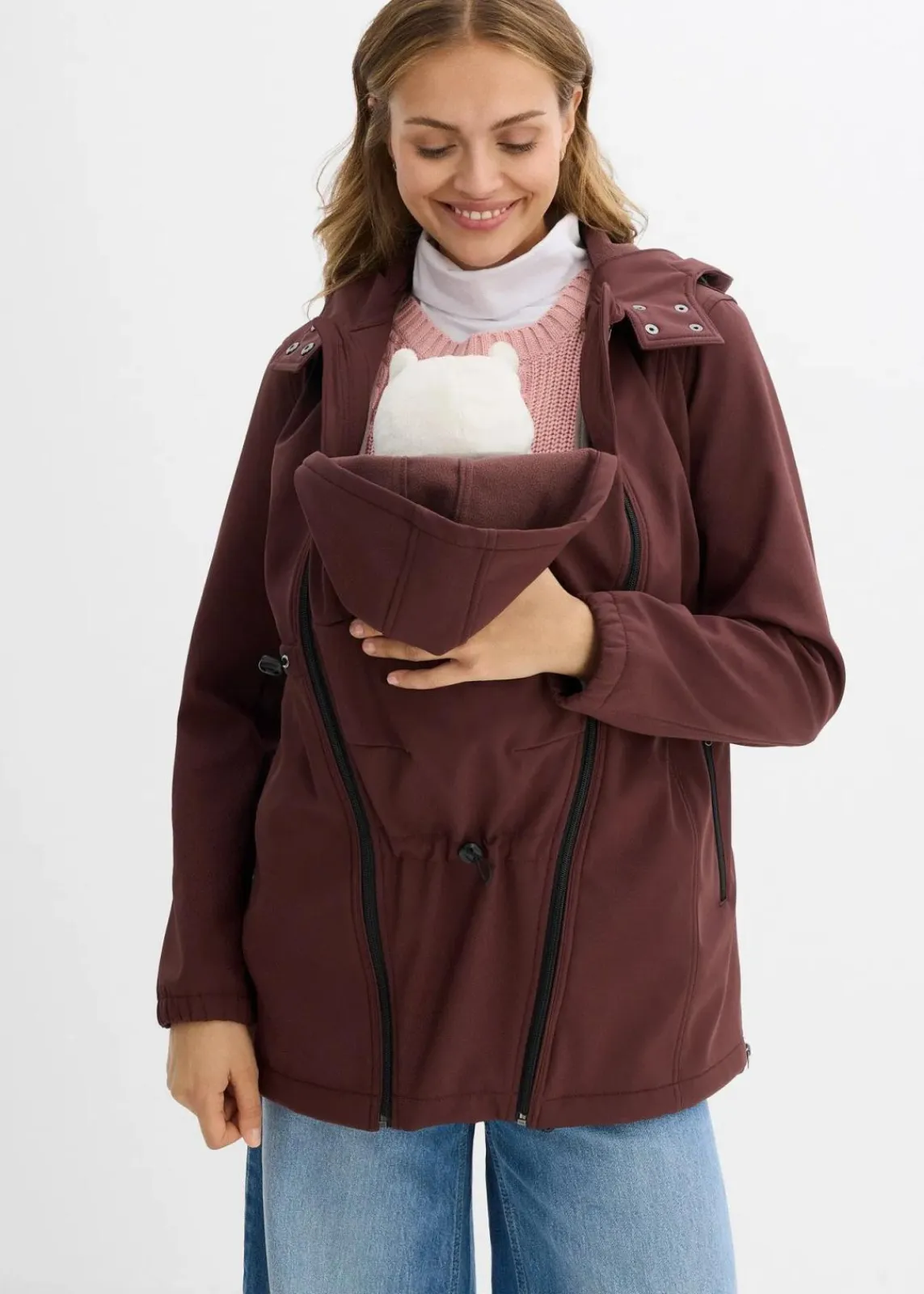 bonprix Bekleidung·Blazer|Umstandsmode^Softshell-Tragejacke / Umstandsjacke, weitenregulierbar terrabraun