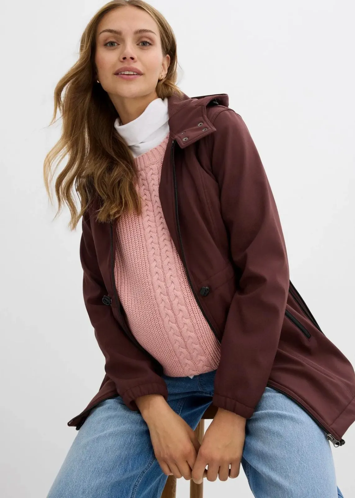 bonprix Bekleidung·Blazer|Umstandsmode^Softshell-Tragejacke / Umstandsjacke, weitenregulierbar terrabraun