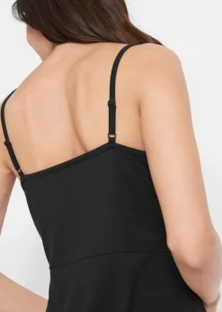 bonprix Basics|Nachhaltigere Materialien^Sommer-Jersey-Kleid mit verstellbaren Trägern schwarz