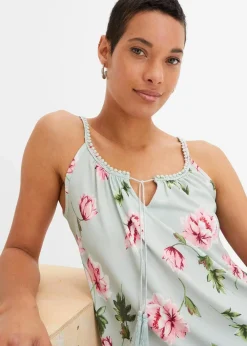 bonprix Nachhaltigere Materialien|Shirts & Tops^Spaghettiträger-Top mint geblümt