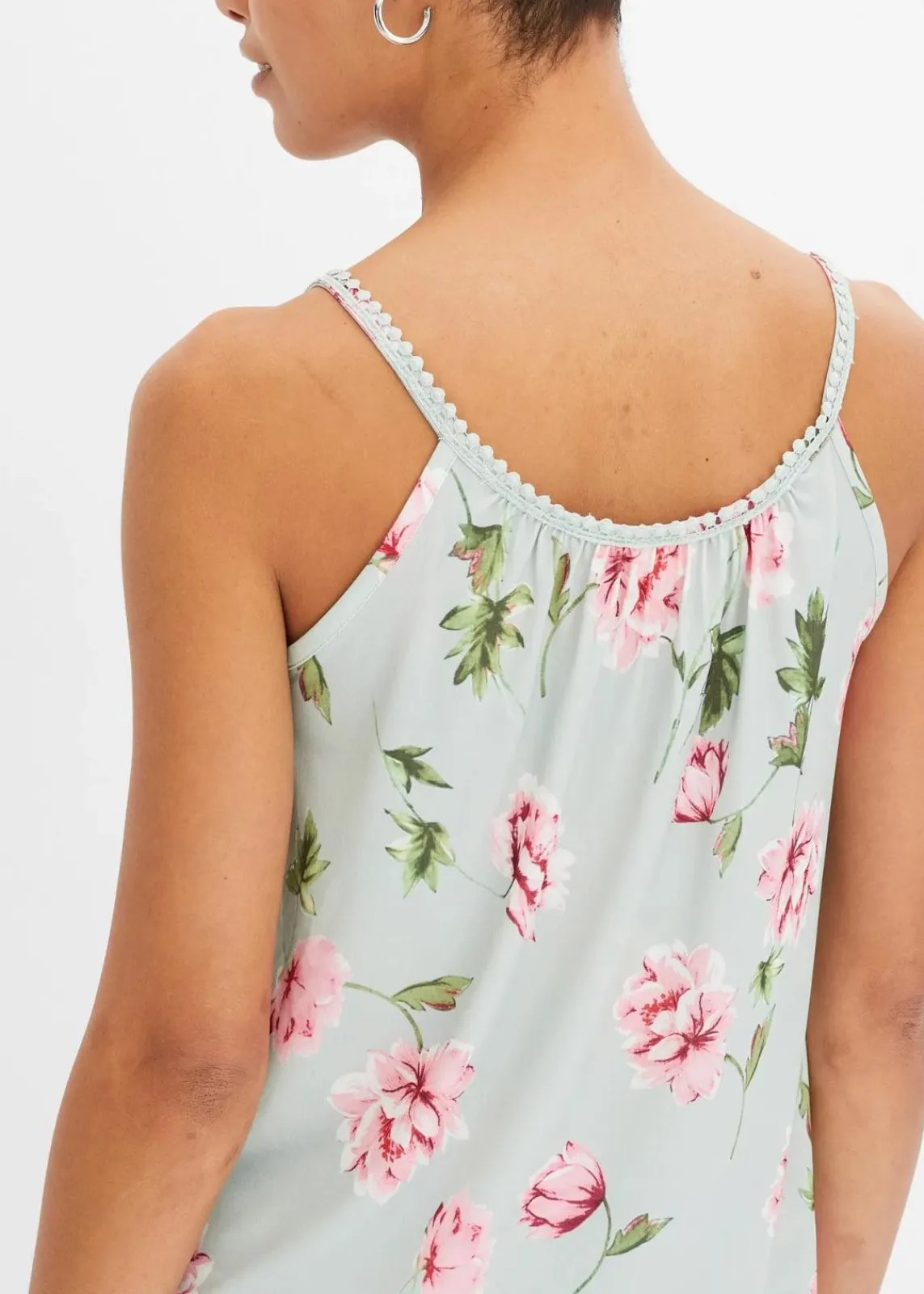 bonprix Nachhaltigere Materialien|Shirts & Tops^Spaghettiträger-Top mint geblümt