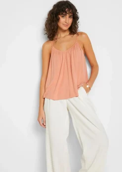 bonprix Shirts & Tops|Nachhaltigere Materialien^Spaghettiträger-Top aus fließender Viskose pfirsich