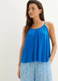 bonprix Nachhaltigere Materialien|Shirts & Tops^Spaghettiträger-Top aus fließender Viskose azurblau