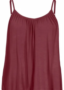 bonprix Nachhaltigere Materialien|Shirts & Tops^Spaghettiträger-Top aus fließender Viskose dunkelbeere