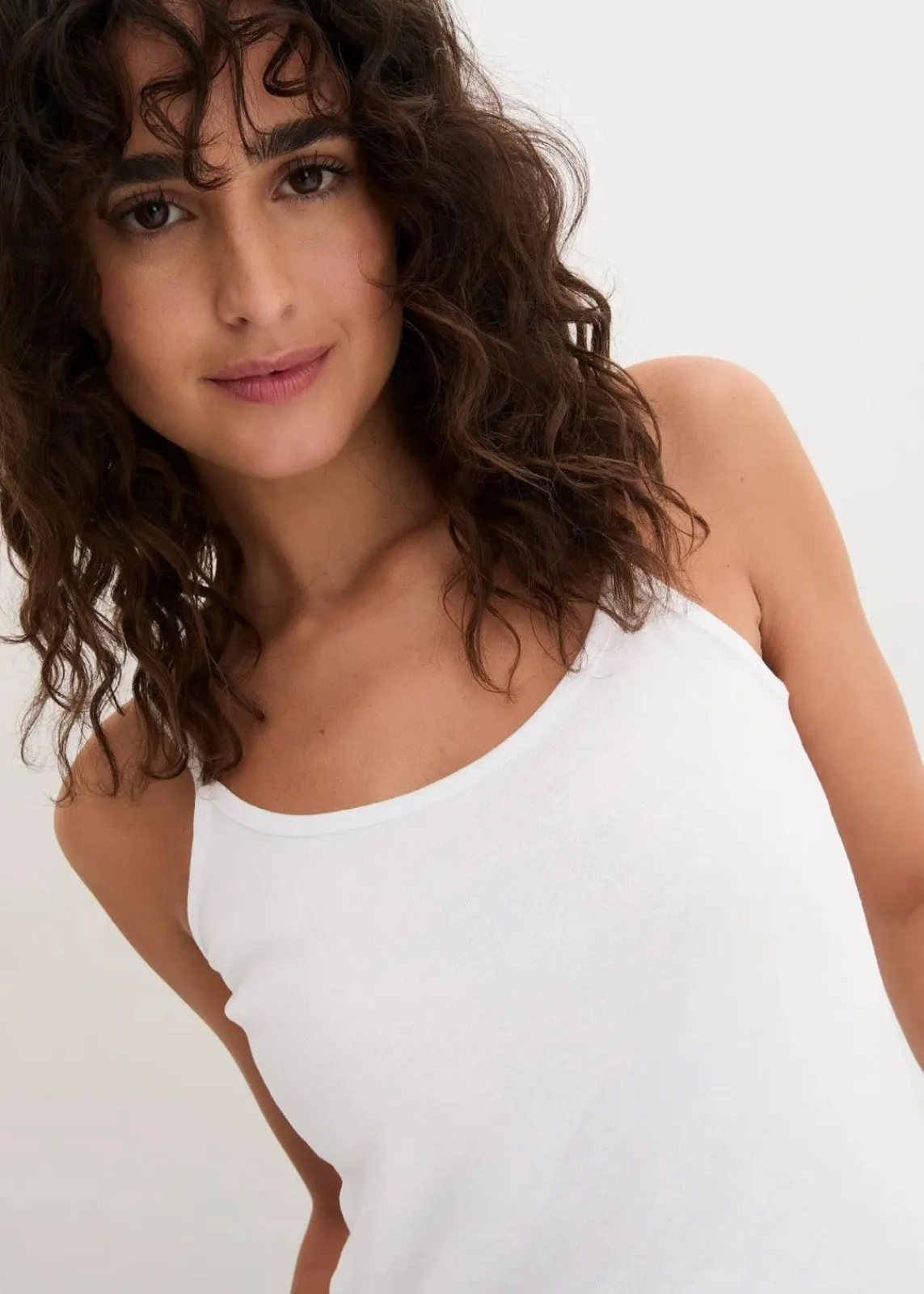 bonprix Shirts & Tops|Basics^Spaghettiträger-Top aus reiner Baumwolle (3er Pack) weiß +weiß + weiß