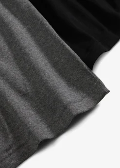 bonprix Shirts & Tops|Basics^Spaghettiträger-Top aus reiner Baumwolle, 2er Pack schwarz + grau meliert