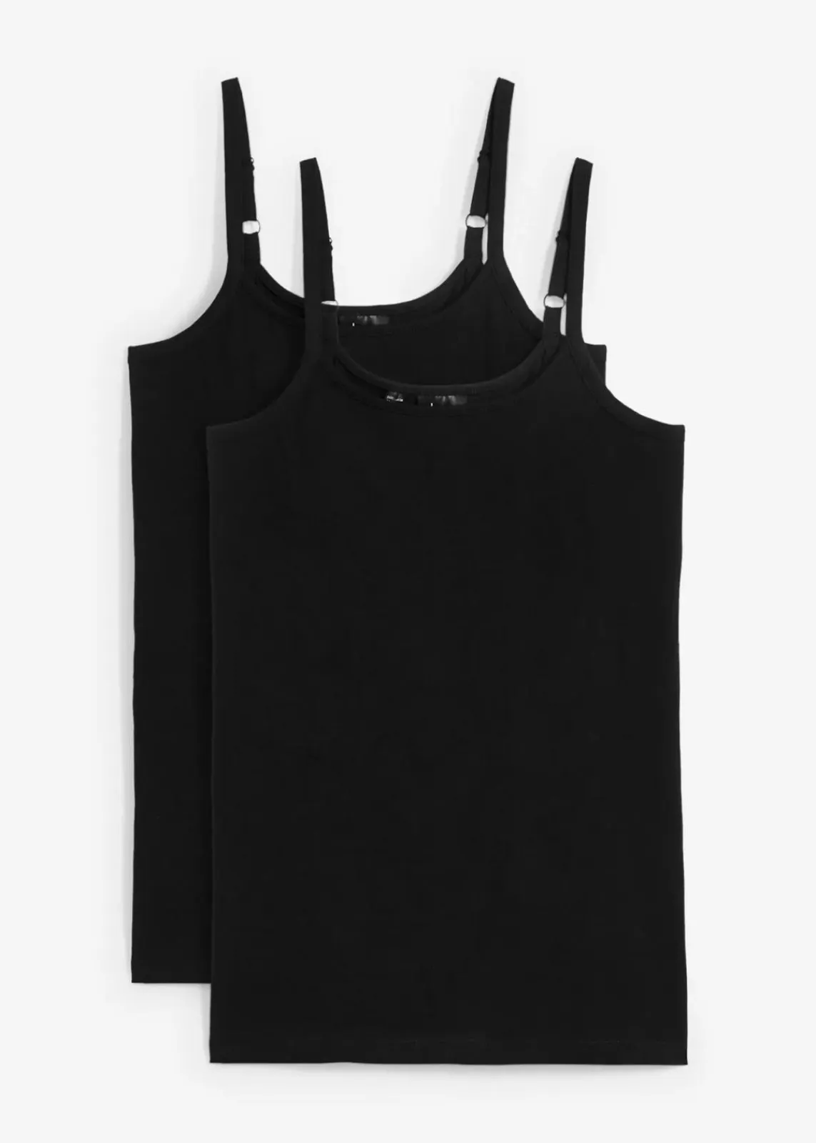 bonprix Wäsche·Unterhemden|Bekleidung·Röcke^Spaghettiträger-Top aus reiner Bio Baumwolle, (2er-Pack) schwarz+schwarz