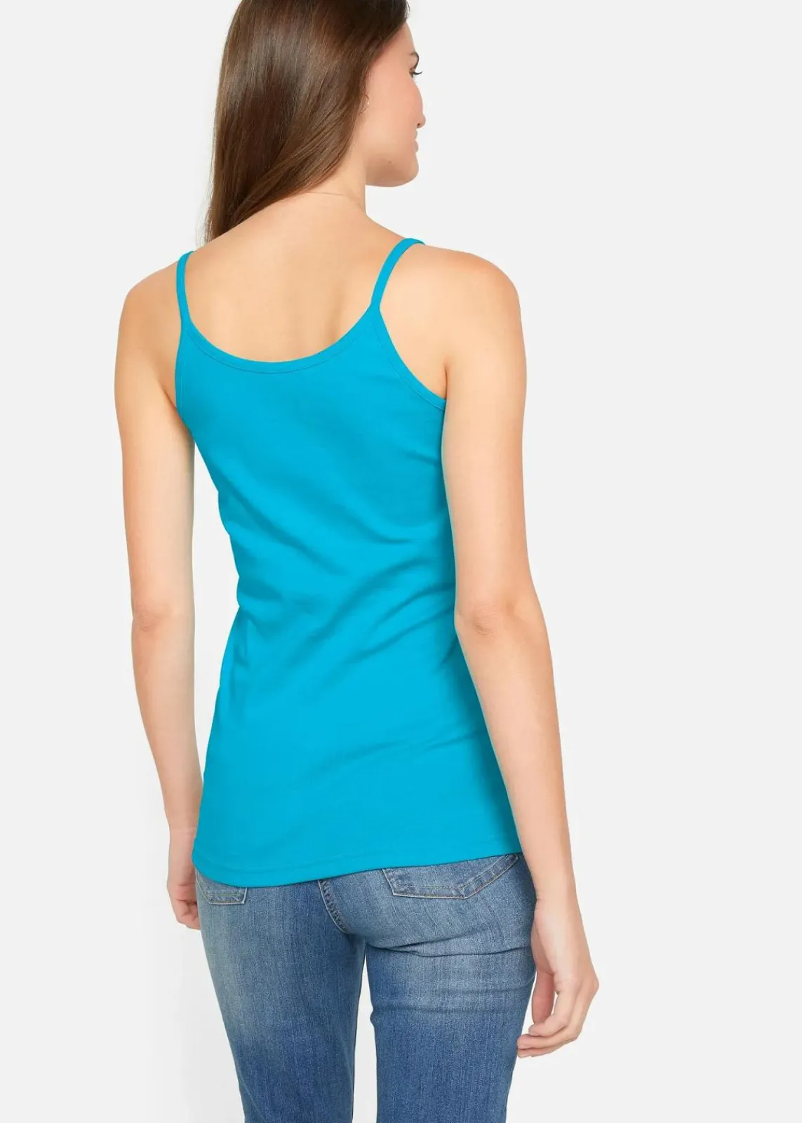 bonprix Shirts & Tops|Basics^Spaghettiträger-Top aus reiner Baumwolle (3er Pack) helllimone + dunkelpink + karibikblau