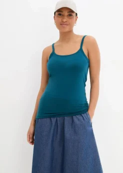 bonprix Shirts & Tops|Basics^Spaghettiträger-Top aus reiner Bio Baumwolle, (2er-Pack) blaupetrol+schwarz