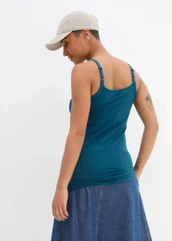 bonprix Shirts & Tops|Basics^Spaghettiträger-Top aus reiner Bio Baumwolle, (2er-Pack) blaupetrol+schwarz
