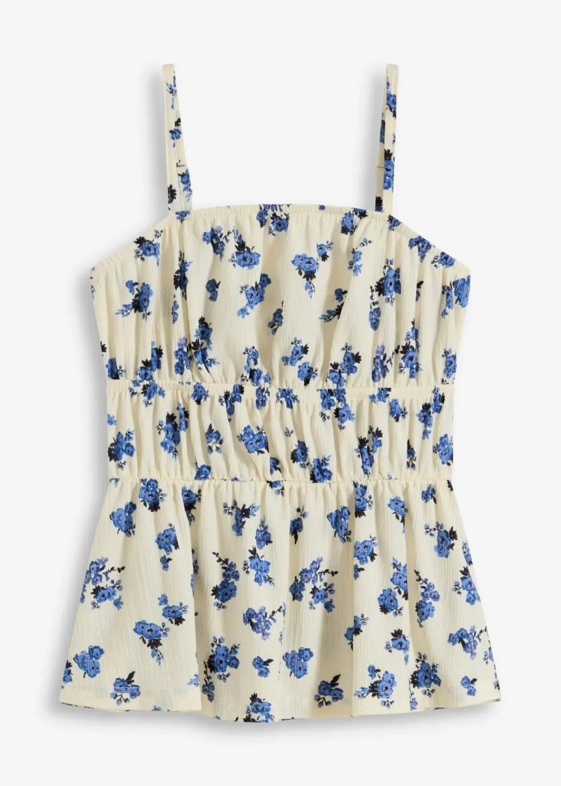 bonprix Shirts & Tops^Spaghettiträger-Top aus strukturiertem Crêpe wollweiß floral