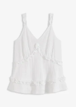 bonprix Shirts & Tops^Spaghettiträger-Top mit Rüschen weiß