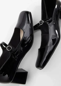 bonprix Pumps^Spangenpumps in Lack-Optik schwarz